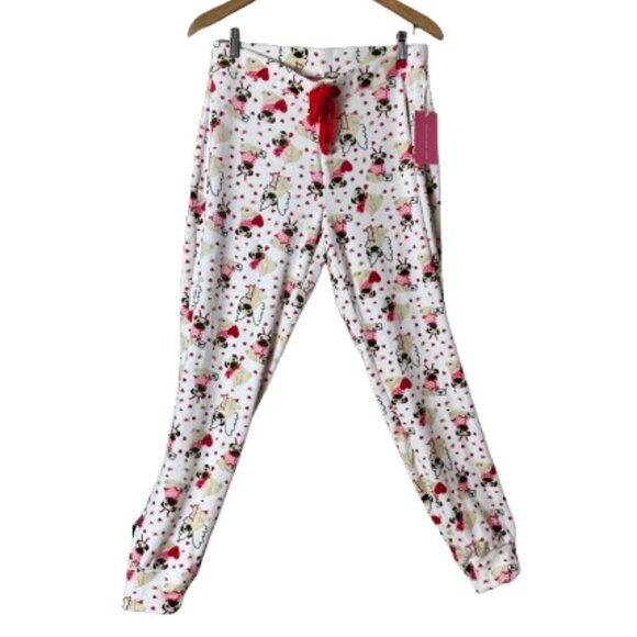 NEW NWT ISAAC MIZRAHI Plush Pug PJ Pajama Lounge Pants Size Medium - Picture 1 of 12
